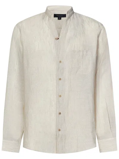 Sease Fish Tail Linen Shirt In White