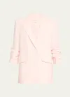 Cinq À Sept Kylie 3/4-sleeve Linen Cotton Blazer In Icy Pink