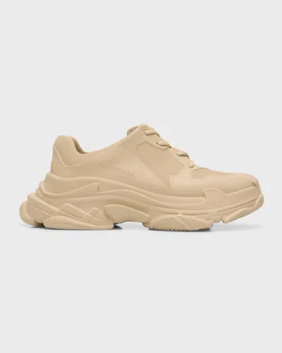 Balenciaga Triple S Rubber Sneakers In Taupe