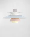 Louis Poulsen Ph 5 Pendant Light In Pastels Oyster Blue Rose