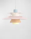 Louis Poulsen Ph 5 Pendant Light In Pastels Blue Rose Peach