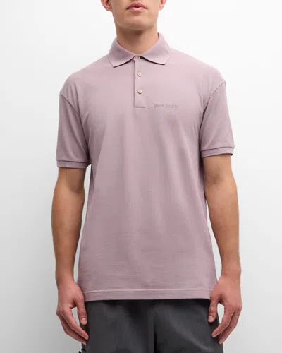 Palm Angels Men's Classic Logo Polo Shirt In Lilac