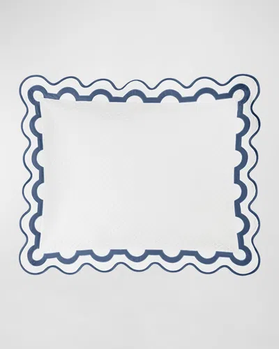 Matouk Mirasol Matelasse Standard Sham In Steel Blue