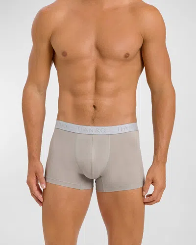 Hanro Men's Cotton Essentials Boxer Briefs 2-pack In Grey