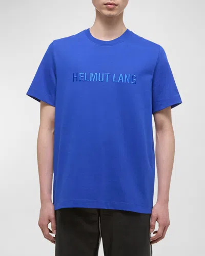 Helmut Lang Men's Logo Oversized Short-sleeve T-shirt In Cobalt