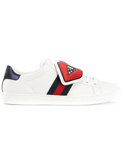 Gucci Blind For Love New Ace Sneakers, White/red In Blue