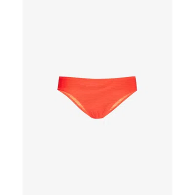 Heidi Klein Womens Red-red Vicenza Textured Low-rise Recycled Polyamide-blend Bikini Bottoms