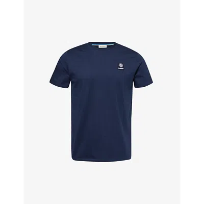 Sandbanks Mens Navy Brand-badge Organic-cotton Jersey T-shirt