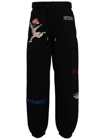 Kidsuper Embroidered-motif Track Pants In Black