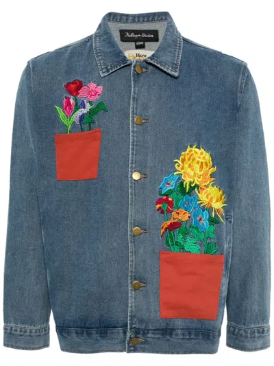 Kidsuper Flower Pots Denim Jacket In Blue