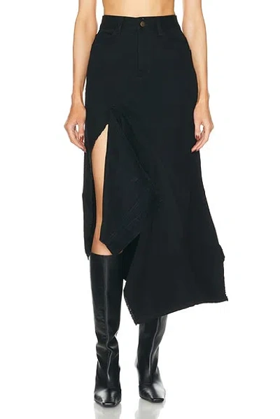 Monse Side-slit High-waisted Skirt In Schwarz