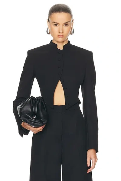 Stella Mccartney Cropped Button-up Jacket In Black