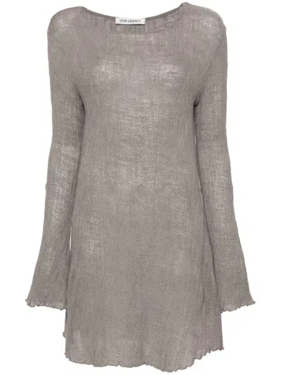 Our Legacy Two Face Dress Clothing In Grey Granite Yawning Linen