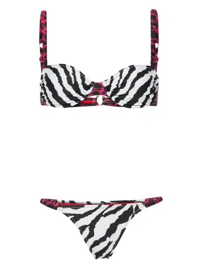 Reina Olga Swimwear Clothing In Red Leo & B/w Zebra