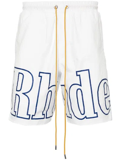 Rhude Logo Track-short Clothing In White