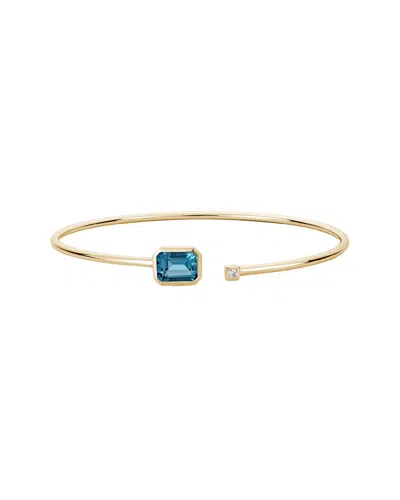 Diamond Select Cuts 14k 1.75 Ct. Tw. Diamond & London Blue Topaz Bangle