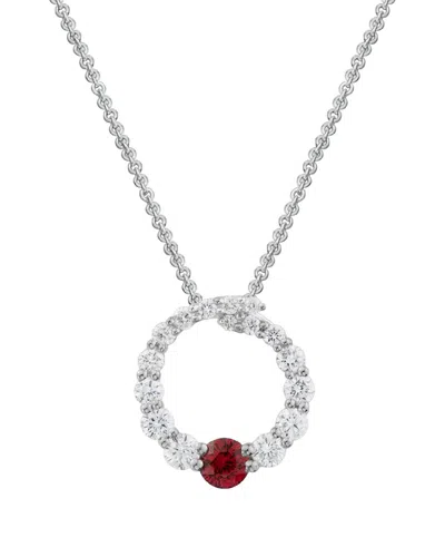 Gemstones 14k 0.47 Ct. Tw. Diamond & Ruby Pendant Necklace