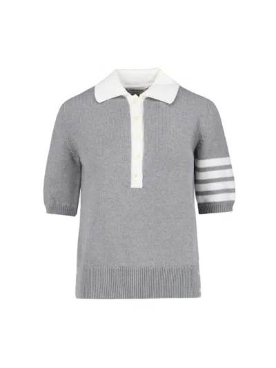 Thom Browne Polo Jersey In Gray