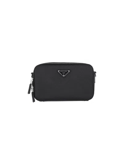 Prada Saffiano Crossbody Bag In Black  