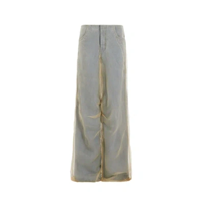 Christopher Esber Silk-cotton Wide-leg Jeans In Light Wash
