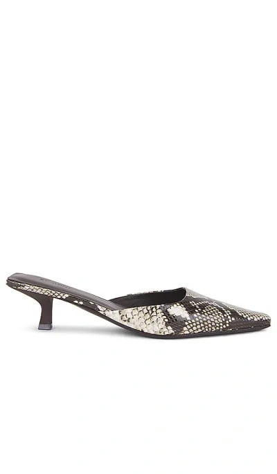 St Agni Mira Snake-effect Leather Mules In Grey