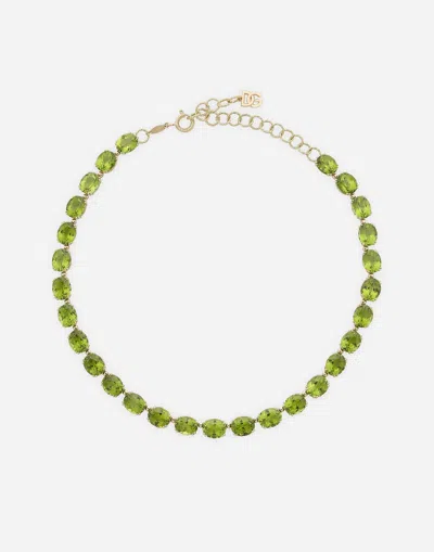 Dolce & Gabbana Anna Necklace La Yellow Gold 18kt And Peridots In ゴールド