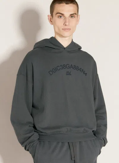 Dolce & Gabbana Cropped Hooded Sweatshirt In Grey