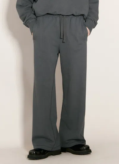 Dolce & Gabbana Wide-leg Cotton Track Trousers In Grey