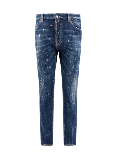 Dsquared2 Cotton Jeans With Ripped Effect In Blue