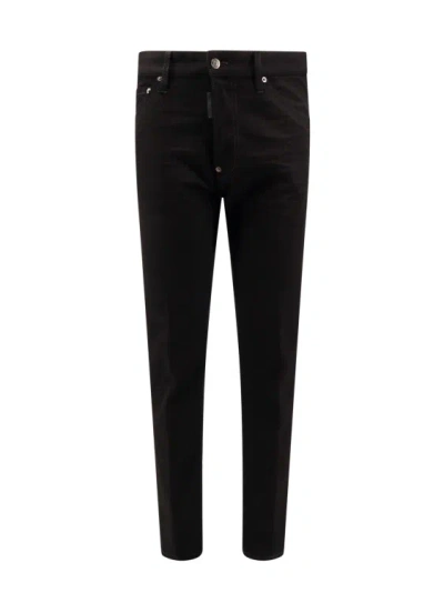 Dsquared2 Cotton Trouser With Back Logo Patch In Black