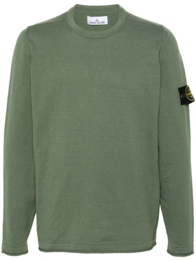 Stone Island Compass-badge Jumper In Green