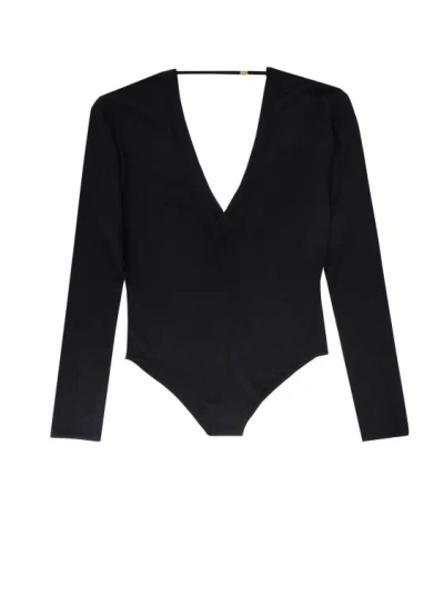 Saint Laurent Wool, Cashmere And Silk Body In Black