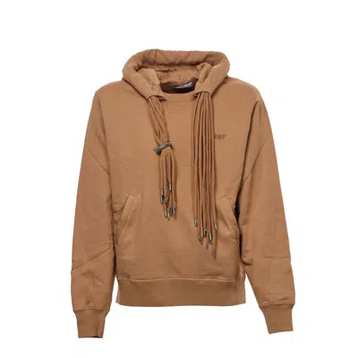 Ambush Hooded Multicord Sweatshirt With Multiple Drawstring In Brown