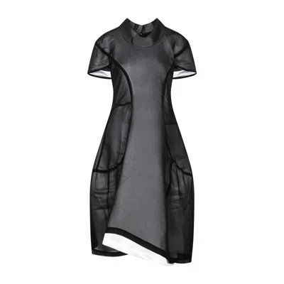 Comme Des Garçons Polyester Mini Dress In Black