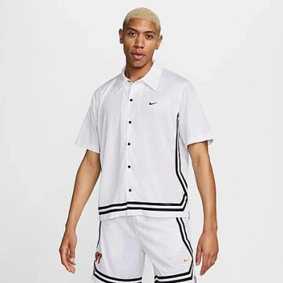 Nike Men's Dna Crossover Dri-fit Short-sleeve Basketball Top In White/black