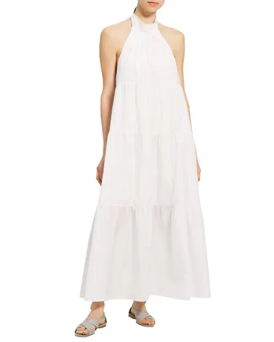 Theory Halter Tiered Maxi Dress In White