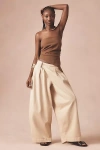 Pilcro Pull-on Parachute Trousers In Beige