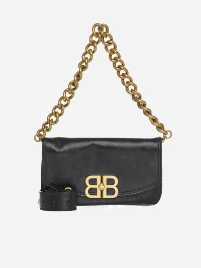 Balenciaga Flap Bb Soft Leather Small Bag In Black