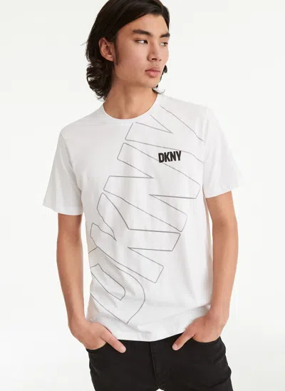 Dkny Logo Outline Crossbody T-shirt In White