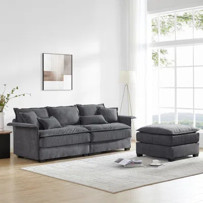 Simplie Fun 95*66"oversized Luxury Sectional Sofa In Black