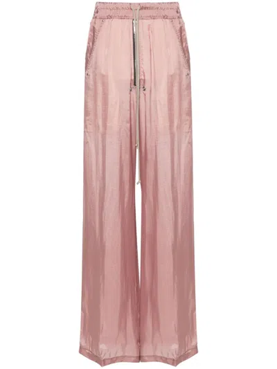 Rick Owens Geth Belas Semi-sheer Trousers In Pink