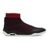 LANVIN Red & Navy Mesh High-Top Trainers