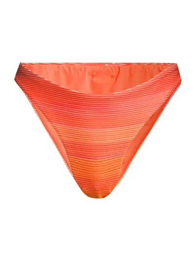 Milly Women's Margot Sunset Stripe Bikini Bottoms In Neutral