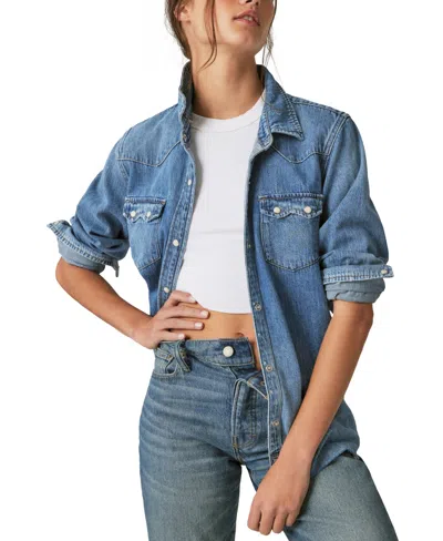 Lucky Brand Women's Authentic Heritage Cotton Denim Shirt In American Dream