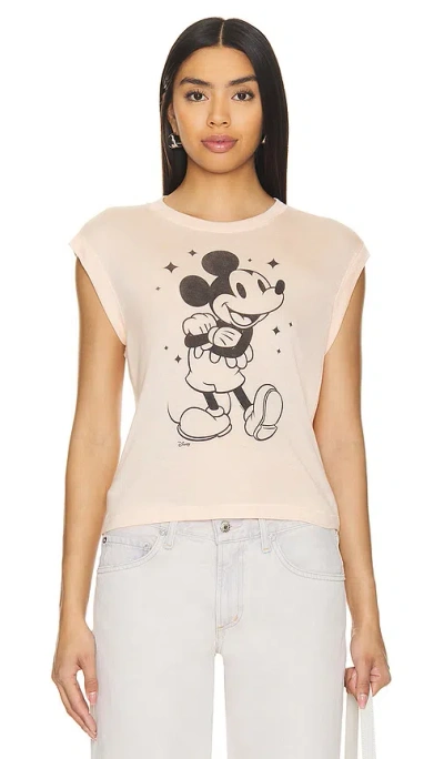 Junk Food Shirt Sparkle Mickey In Peach