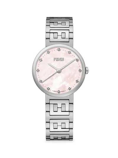 Fendi Women's 29mm Stainless Steel, Diamond, Opal & Onyx Bracelet Watch