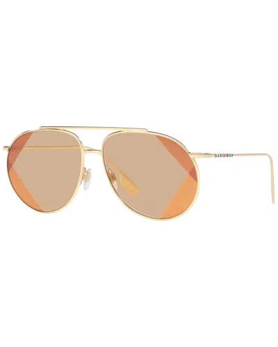 Burberry Women's Be3138 61mm Sunglasses In Gold