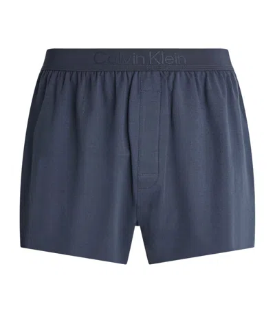 Calvin Klein Cotton-blend Slim-fit Boxer Shorts In Navy