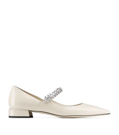 Jimmy Choo Bing 25 Patent Leather Ballet Flats In Neutral