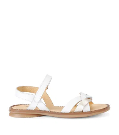 Papouelli Kids' Leather Skylar Sandals In White